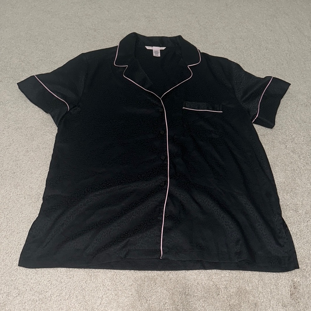 Black and Pink Victoria Secret Pajama Top